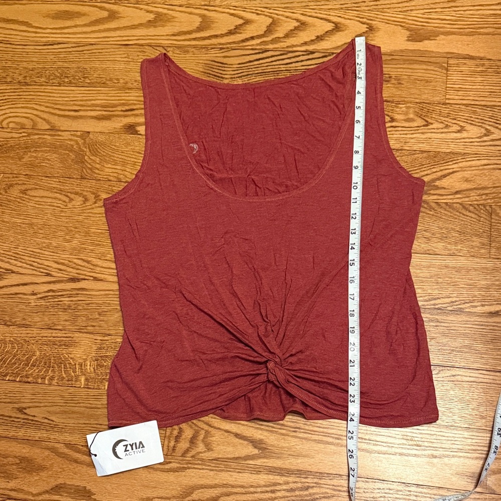 ZYIA Women's Burgundy Twist Tank Top - Picture 6 of 8